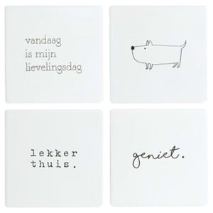 No brand onderzetters wandtegels 10 x 10 cm set van 4 | 8 stuks