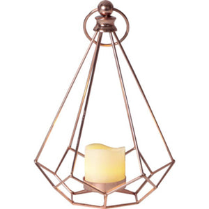 Lantaarn edge met led kaars 23,5 cm | 2 stuks