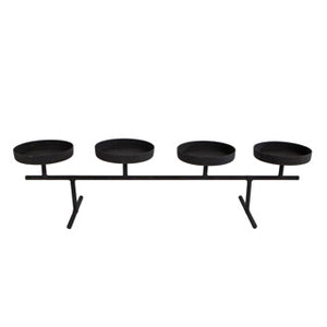 No brand kandelaar quin matzwart metaal 40x9x9cm | 6 stuks