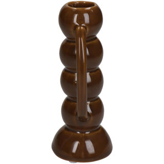 Load image into Gallery viewer, No brand kandelaar fine earthenware brown 7.4x5.5x13.7cm | 2 stuks
