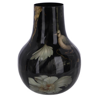 Vaas pigeon l zwart metaal 22x22x30 cm