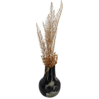 Vaas pigeon l zwart metaal 22x22x30 cm