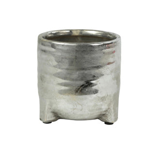 No brand countryfield bloempot amarens s zilverkleur 14 cm | 4 stuks