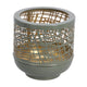 No brand windlicht heidi s groen goud metaal 14x14x14cm | 2 stuks