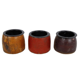 Load image into Gallery viewer, No brand theelichthouder ludo gerecycled hout 6x6x10cm | 6 stuks
