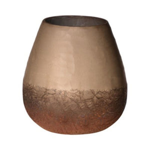 No brand crackle carved vaas champagne h15 d15 | 2 stuks