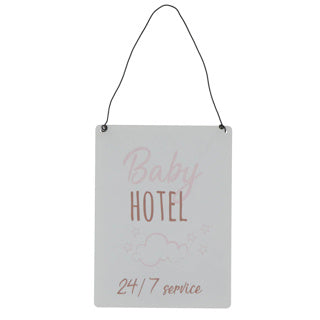 Load image into Gallery viewer, Wandversiering baby hotel metaal 15x20cm
