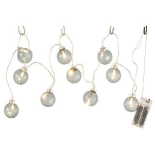 Load image into Gallery viewer, Lichtketting led op batterij glazen bollen grijs 165 cm | 4 stuks
