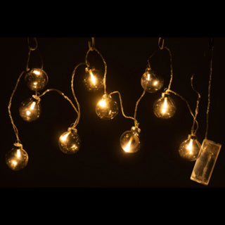 Load image into Gallery viewer, Lichtketting led op batterij glazen bollen grijs 165 cm | 4 stuks
