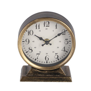 Load image into Gallery viewer, Klok rond caroline s metaal 13x6,5x15cm | 2 stuks
