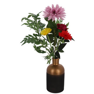 Countryfield fles vaas madelon s zwart koper 26 cm | 6 stuks