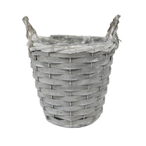 No brand bloempot mand kiwi licht grijs 20 cm | 6 stuks