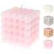 Kaars vierkant 6x6cm 4 assorti | 12 stuks