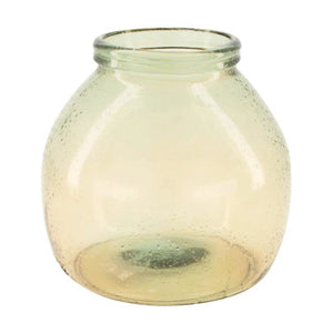 No brand vaas recycled glass ø21x20 cm beige | 2 stuks