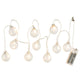 Lichtketting led op batterij glazen bollen 165 cm | 4 stuks