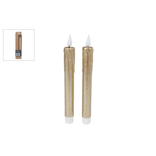 Load image into Gallery viewer, No brand kaars led afstandsbediening goud set 2 | 2 stuks
