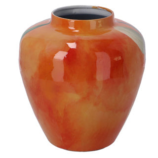 Load image into Gallery viewer, No brand vaas tulp oranje metaal 20x20x22cm
