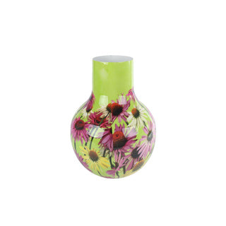 No brand vaas zonnehoed groen metaal 22x22x30cm