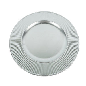 No brand decoratieschaal migros zilver onderbord 33cm kunststof | 6 stuks
