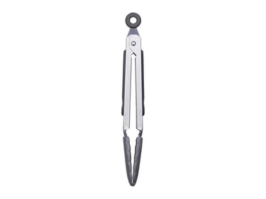 Westmark serveertang, met siliconen kommen en rubberen handgrepen, lengte: 27 cm, roestvrij staal kunststof siliconen, classic silicone midi, zilver zwart, 16172270