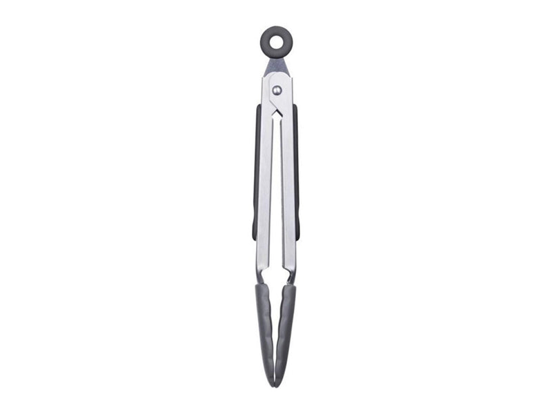 Load image into Gallery viewer, Westmark serveertang, met siliconen kommen en rubberen handgrepen, lengte: 27 cm, roestvrij staal kunststof siliconen, classic silicone midi, zilver zwart, 16172270
