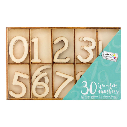 Creative craft group houten nummers, 30st.