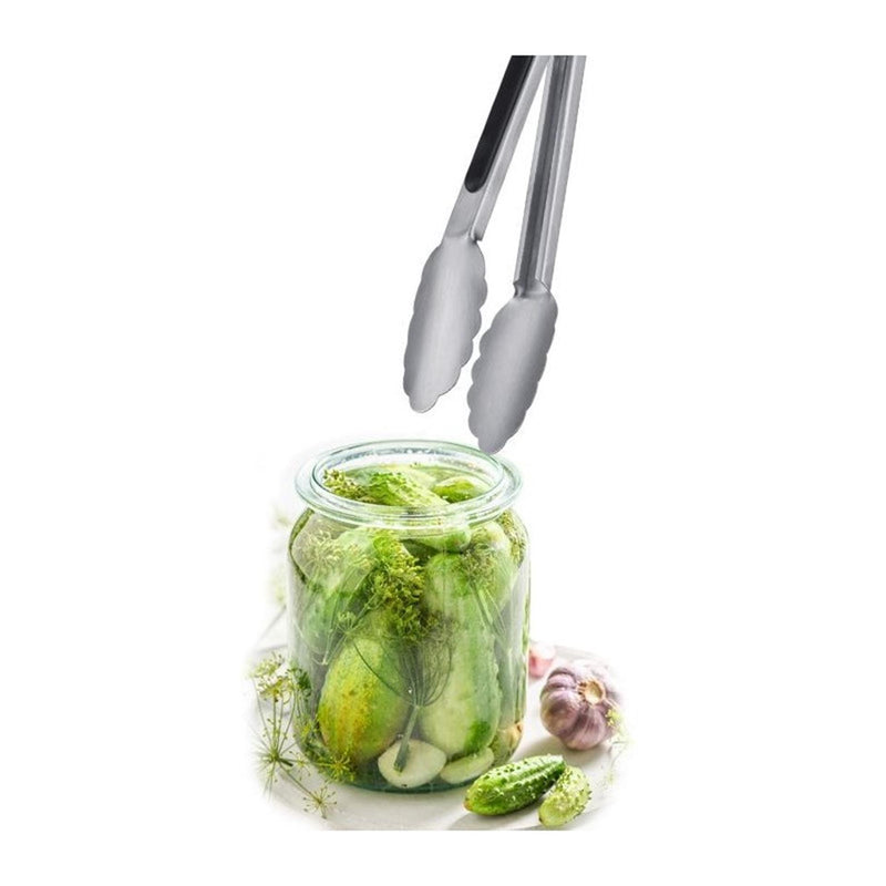 Load image into Gallery viewer, Westmark grilltang + serveertang, met roestvrijstalen uiteindes en rubberen handvatten, lengte: 20 cm, roestvrij staal kunststof, classic spezial mini, zilver zwart, 16232270
