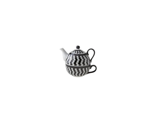 Cosy trendy tea for one ã˜11,5xh14cm zwart wit