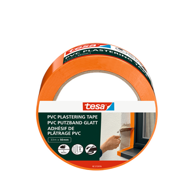 Tesa 1067560 - afplaktape, pvc oranje 33 meter 50 mm | 3 stuks