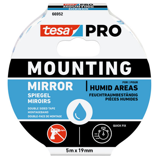 Tesa professional 1067941 - tesa mounting pro spiegel mont 5m x19 mm wit | 16 stuks