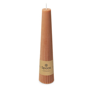 Spaas ribbed kaars obelisk 25 uur - beige | 6 stuks