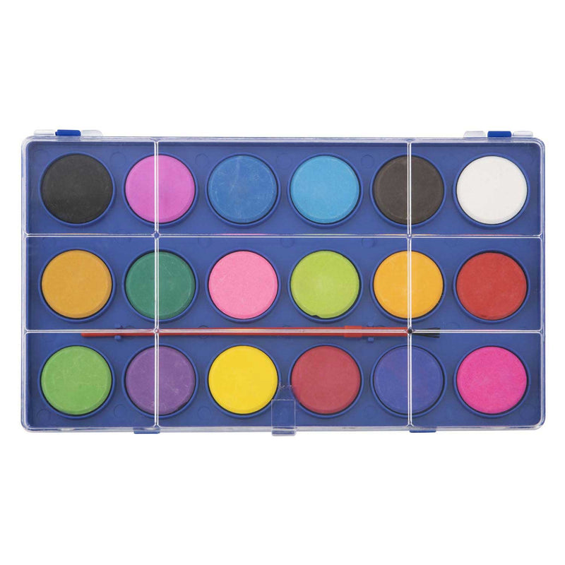 Load image into Gallery viewer, Grafix waterverfpalet met kwast, 18 kleuren.

