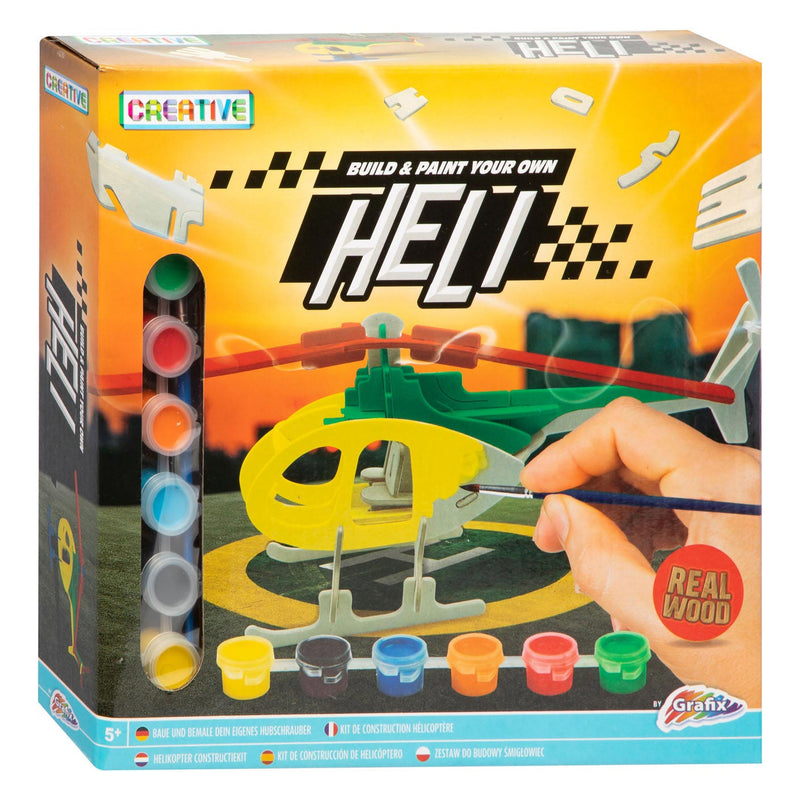 Load image into Gallery viewer, Grafix houten bouw- en schilderpakket - helikopter
