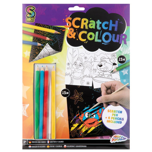 Grafix knutselset scratch en kleuren a4
