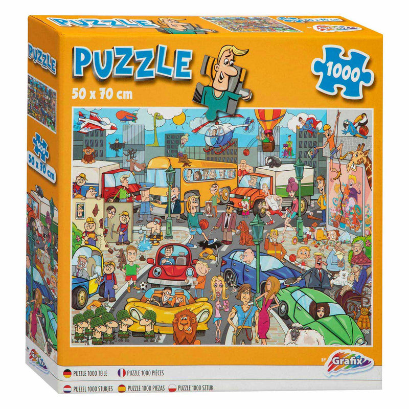 Load image into Gallery viewer, Grafix Legpuzzel Comic Verkeersdrukte, 1000st.

