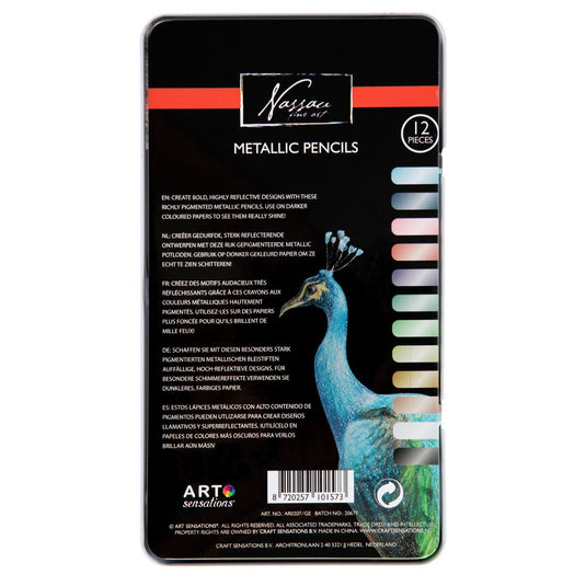 Nassau fine art nassau kleurpotloden metallic, 12st.