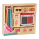 Creative craft group houten stempelset met kleurpotloden