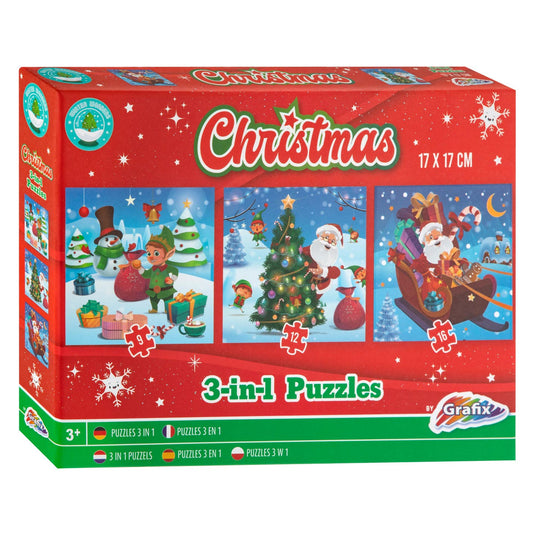 Grafix kerst 3-in-1 puzzel