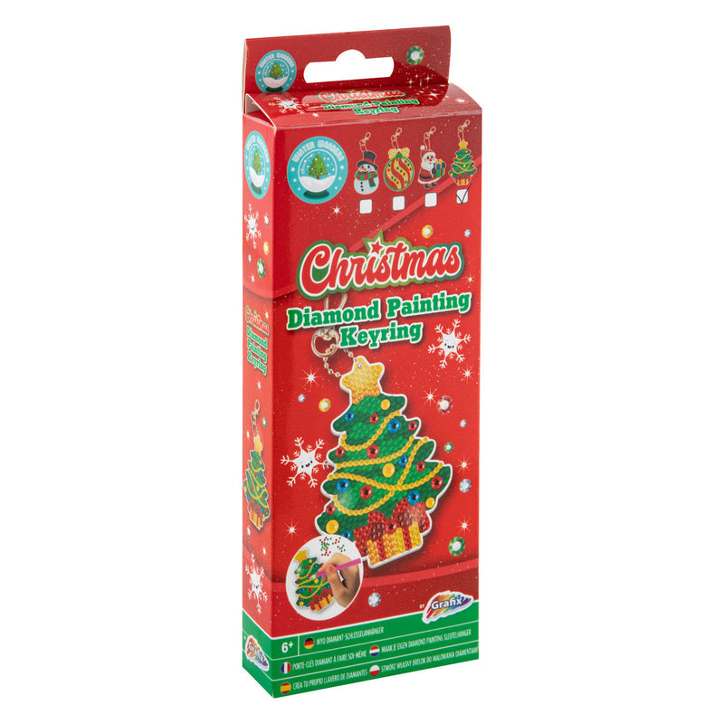 Load image into Gallery viewer, Grafix maak je eigen diamond painting sleutelhanger kerst

