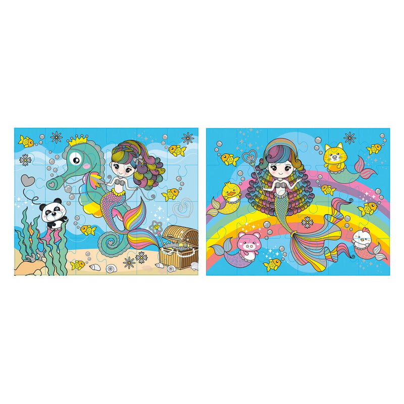 Load image into Gallery viewer, Grafix glitterpuzzel set zeemeermin, 2x24st.
