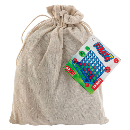 Grafix spel 4 op een rij in katoenen tasje