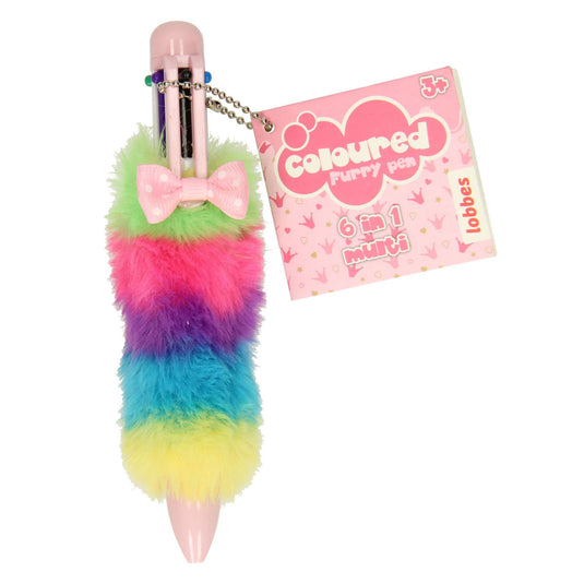 Grafix meerkleurenpen fluffy regenboog