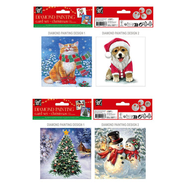 Grafix maak je eigen kerstkaarten diamond painting, 2st.