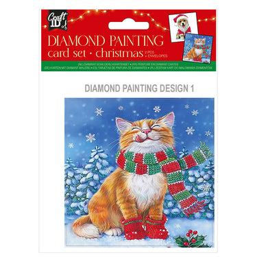 Maak je eigen Kerst Kaarten Diamond Painting, 2st.
