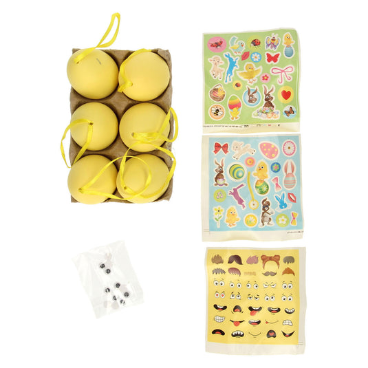 Grafix paaseieren versieren met stickers, 6st.