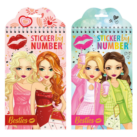 Besties stickeren op nummeren, 18dlg.