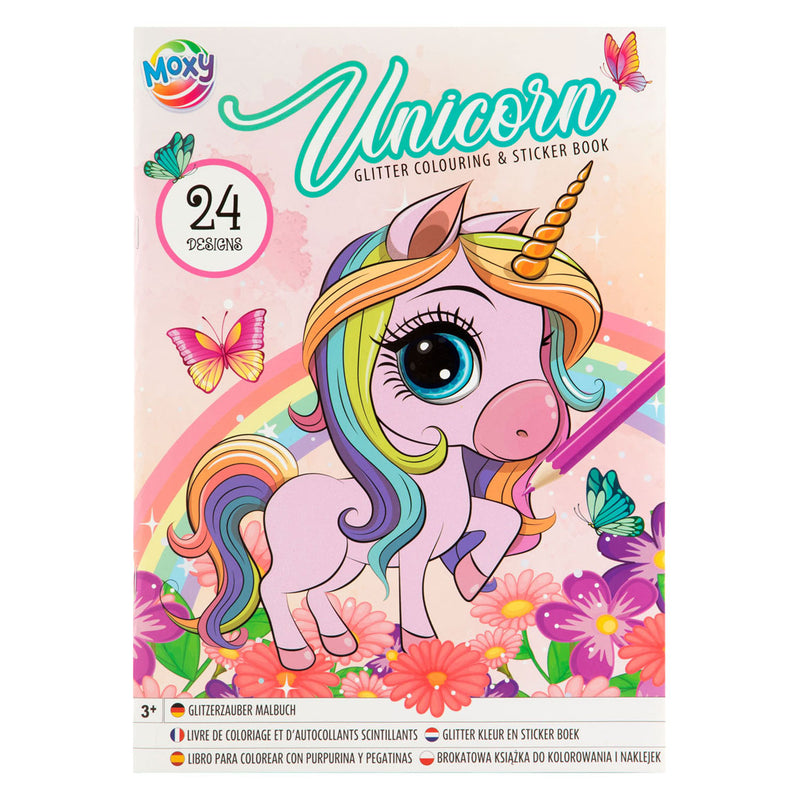 Load image into Gallery viewer, Creative craft group glitter kleur en stickerboek eenhoorn zeemeermin
