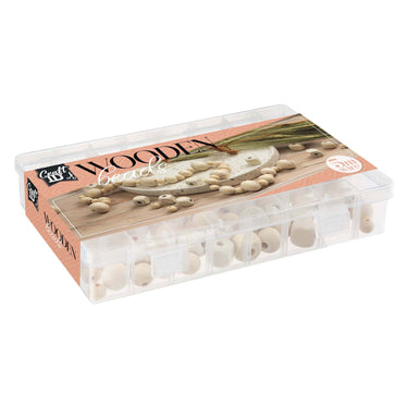 Creative craft group houten kralenset met koord, 130 gram