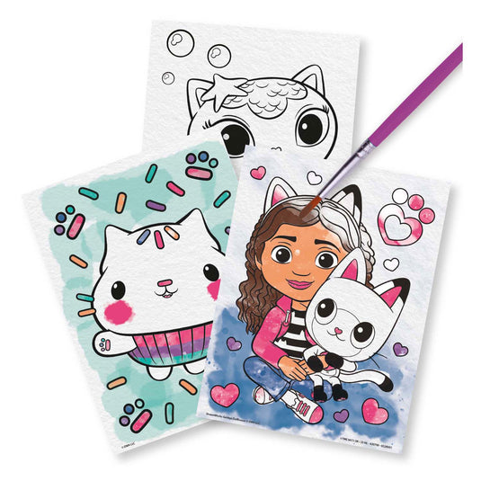 Moxy schilderen met water gabby's poppenhuis, 7dlg.