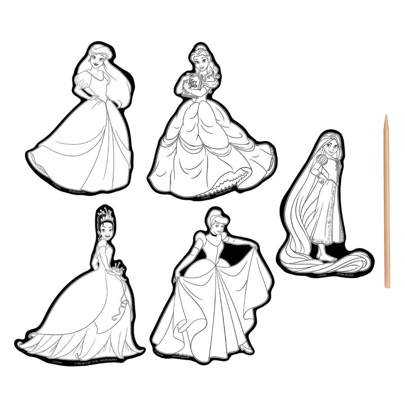 Load image into Gallery viewer, Moxy scratch art stickers - disney princess, 6dlg.
